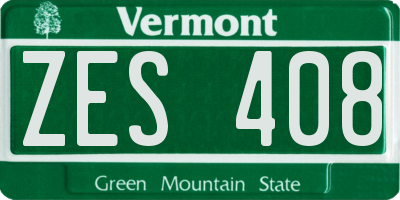 VT license plate ZES408