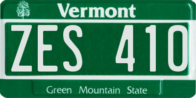 VT license plate ZES410