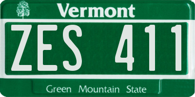 VT license plate ZES411