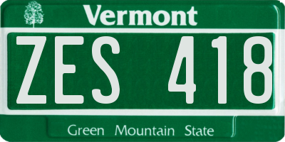 VT license plate ZES418