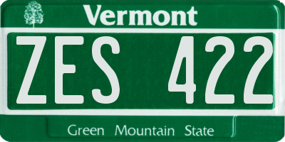 VT license plate ZES422