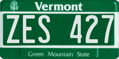 VT license plate ZES427