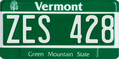 VT license plate ZES428