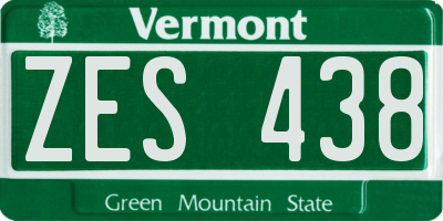 VT license plate ZES438