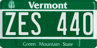 VT license plate ZES440