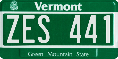VT license plate ZES441