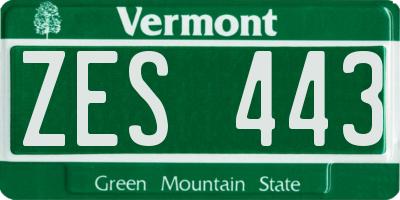 VT license plate ZES443