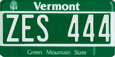 VT license plate ZES444
