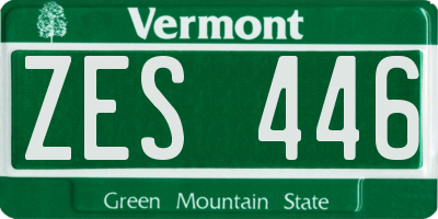 VT license plate ZES446