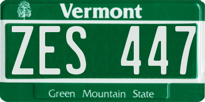 VT license plate ZES447
