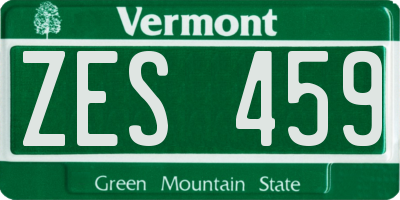 VT license plate ZES459