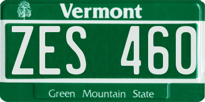 VT license plate ZES460