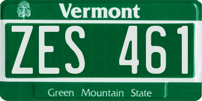 VT license plate ZES461