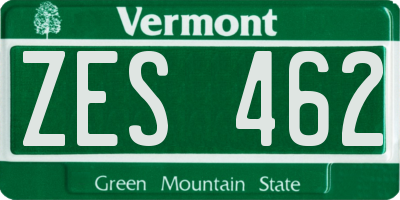 VT license plate ZES462