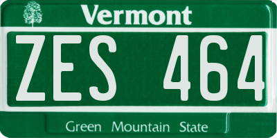 VT license plate ZES464