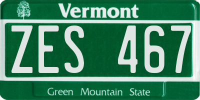 VT license plate ZES467