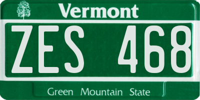 VT license plate ZES468