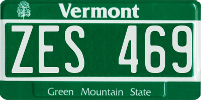 VT license plate ZES469