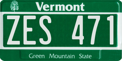 VT license plate ZES471