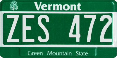 VT license plate ZES472
