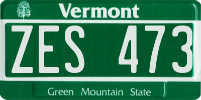 VT license plate ZES473