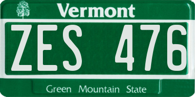 VT license plate ZES476
