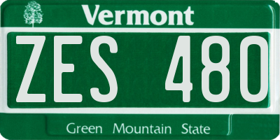 VT license plate ZES480