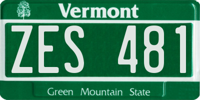 VT license plate ZES481