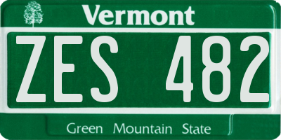 VT license plate ZES482