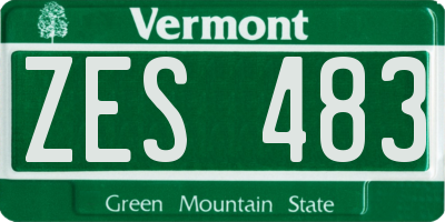 VT license plate ZES483