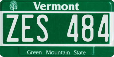 VT license plate ZES484