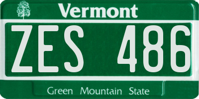 VT license plate ZES486