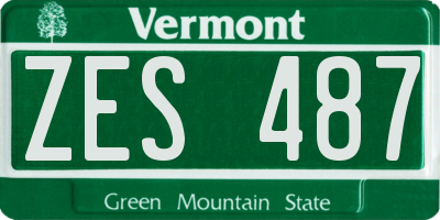 VT license plate ZES487
