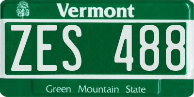 VT license plate ZES488