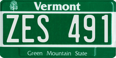 VT license plate ZES491