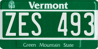VT license plate ZES493
