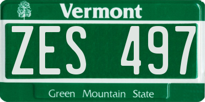 VT license plate ZES497