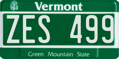 VT license plate ZES499