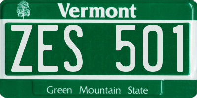 VT license plate ZES501