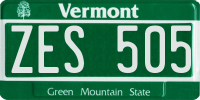 VT license plate ZES505