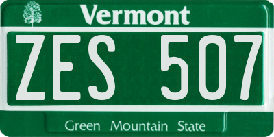 VT license plate ZES507