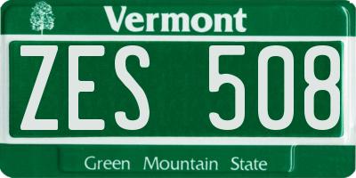 VT license plate ZES508