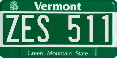 VT license plate ZES511