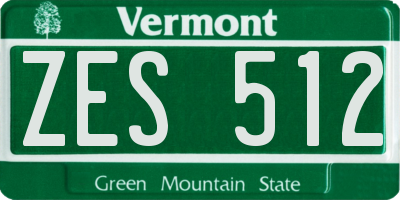VT license plate ZES512