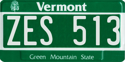 VT license plate ZES513