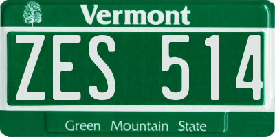 VT license plate ZES514