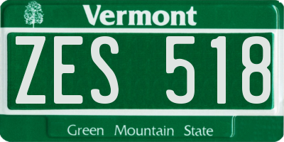 VT license plate ZES518