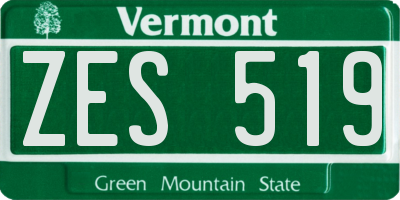 VT license plate ZES519