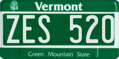 VT license plate ZES520