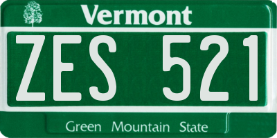 VT license plate ZES521